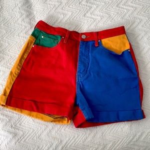 Guess X JBalvin high waisted colorful shorts